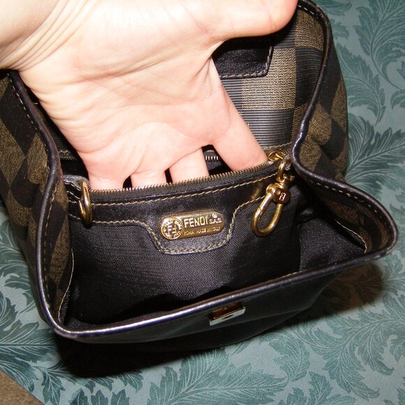 RARE Fendi Backpack/Sling bag Unisex Chess Board Pattern - Picture 14 of 14